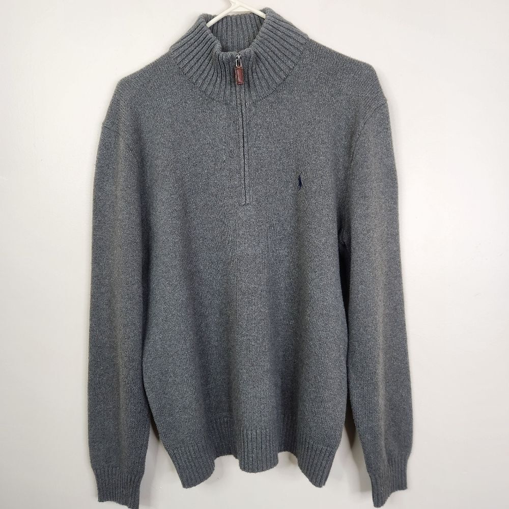 Vintage 90s Polo Ralph Lauren Mens Long Sleeve Mock Neck 1/4 Zip Pullover Size L